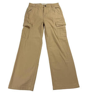 Lucky Brand Cargo Pants Womens Size 12 Khaki High Waist Wide Leg Y2K Vintage Y2K